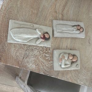 Willow tree Angel wall hanging set of three.